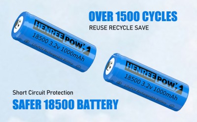 Henreepow 18500 Şarj Edilebilir Pil, 3.2V Lifepo4 Lityum Fosfat Pil 1000mAH Açık Gar İçin